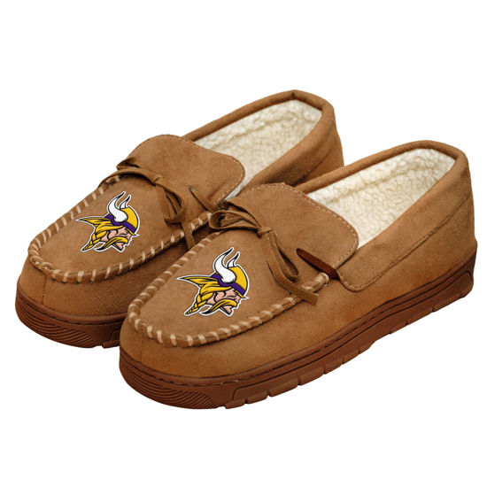 Picture of FOCO Minnesota Vikings NFL Mens Team Logo Moccasin Slippers - XL