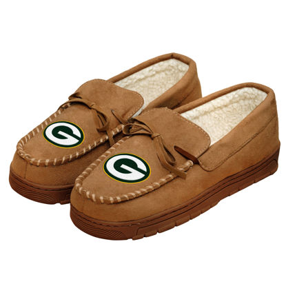 Picture of FOCO Green Bay Packers NFL Mens Team Logo Moccasin Slippers - M