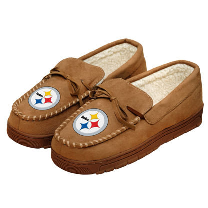Picture of FOCO Pittsburgh Steelers NFL Mens Team Logo Moccasin Slippers - XL