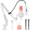 Picture of MAONO USB Microphone, 192kHz/24bit Plug & Play PC Computer Podcast Condenser Cardioid Metal Mic Kit with Professional Sound Chipset for Recording, Gaming, Singing, YouTube, AU-A04 Pink
