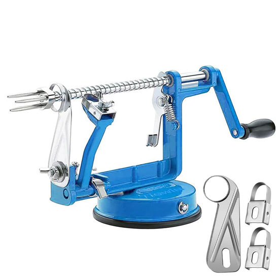 Picture of Apple Peeler Corer, Long lasting Chrome Cast Magnesium Alloy Apple Peeler Slicer Corer with Stainless Steel Blades and Powerful Suction Base for Apples and Potato(Lake Blue)