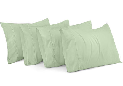Picture of Utopia Bedding Queen Pillow Cases - 4 Pack - Envelope Closure - Soft Brushed Microfiber Fabric - Shrinkage and Fade Resistant Pillow Covers Queen Size 20 X 30 Inches (Queen, Sage)