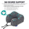Picture of napfun Travel Pillow for Airplane, Premium Memory Foam Neck Pillow for Flight Headrest Sleep, Portable Plane Accessories, Deep Gray