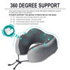 Picture of napfun Neck Pillow for Traveling, Travel Neck Pillow for Airplane 100% Pure Memory Foam Travel Pillow for Flight Headrest Sleep, Portable Plane Accessories, Light Grey Set