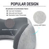 Picture of napfun Neck Pillow for Traveling, Travel Neck Pillow for Airplane 100% Pure Memory Foam Travel Pillow for Flight Headrest Sleep, Portable Plane Accessories, Light Grey Set