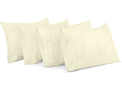 Picture of Utopia Bedding Queen Pillowcases - 4 Pack - Envelope Closure - Soft Brushed Microfiber Fabric - Shrinkage and Fade Resistant Pillow Covers Queen Size 20 X 30 Inches (Queen, Ivory)
