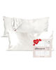 Picture of Kitsch Satin Pillowcase with Zipper for Hair & Skin, Softer Than Silk Pillow Cases Queen, Wrinkle-Free, Smooth and Cooling Satin Pillow Covers, King Size 19"x36", Valentines Gift - Ivory, 2pcs