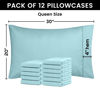 Picture of Utopia Bedding Queen Pillow Cases - 12 Pack - Envelope Closure - Soft Brushed Microfiber Fabric - Shrinkage and Fade Resistant Pillow Covers Queen Size 20 X 30 Inches (Queen, Spa Blue)