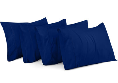 Picture of Utopia Bedding Standard Pillow Cases - 4 Pack - Envelope Closure - Soft Brushed Microfiber Fabric - Shrinkage and Fade Resistant Pillow Covers Standard Size 20 X 26 Inches (Standard, Royal Blue)