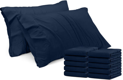 Picture of Utopia Bedding Queen Pillow Cases - 12 Pack - Envelope Closure - Soft Brushed Microfiber Fabric - Shrinkage and Fade Resistant Pillow Covers Queen Size 20 X 30 Inches (Queen, Navy)