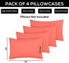 Picture of Utopia Bedding King Pillow Cases - 4 Pack - Envelope Closure - Soft Brushed Microfiber Fabric - Shrinkage and Fade Resistant Pillow Covers King Size 20 X 40 Inches (King, Coral)