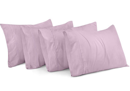 Picture of Utopia Bedding Queen Pillow Cases - 4 Pack - Envelope Closure - Soft Brushed Microfiber Fabric - Shrinkage and Fade Resistant Pillow Covers Queen Size 20 X 30 Inches (Queen, Lavender)