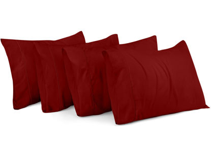 Picture of Utopia Bedding Standard Pillow Cases - 4 Pack - Envelope Closure - Soft Brushed Microfiber Fabric - Shrinkage and Fade Resistant Pillow Covers Standard Size 20 X 26 Inches (Standard, Red)