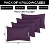 Picture of Utopia Bedding King Pillow Cases - 4 Pack - Envelope Closure - Soft Brushed Microfiber Fabric - Shrinkage and Fade Resistant Pillow Covers King Size 20 X 40 Inches (King, Purple)