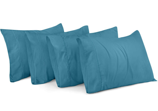 Picture of Utopia Bedding Queen Pillow Cases - 4 Pack - Envelope Closure - Soft Brushed Microfiber Fabric - Shrinkage and Fade Resistant Pillow Covers Queen Size 20 X 30 Inches (Queen, Denim Blue)