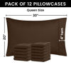 Picture of Utopia Bedding Queen Pillow Cases - 12 Pack - Envelope Closure - Soft Brushed Microfiber Fabric - Shrinkage and Fade Resistant Pillow Covers Queen Size 20 X 30 Inches (Queen, Brown)