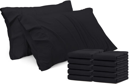 Picture of Utopia Bedding King Pillow Cases - 12 Pack - Envelope Closure - Soft Brushed Microfiber Fabric - Shrinkage and Fade Resistant Pillow Covers King Size 20 X 40 Inches (King, Black)