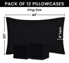 Picture of Utopia Bedding King Pillow Cases - 12 Pack - Envelope Closure - Soft Brushed Microfiber Fabric - Shrinkage and Fade Resistant Pillow Covers King Size 20 X 40 Inches (King, Black)