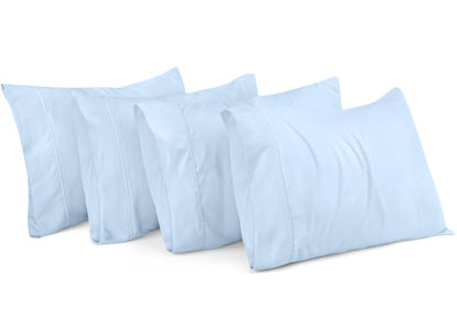 Picture of Utopia Bedding Queen Pillow Cases - 4 Pack - Envelope Closure - Soft Brushed Microfiber Fabric - Shrinkage and Fade Resistant Pillow Covers Queen Size 20 X 30 Inches (Queen, Ice Blue)