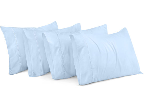 Picture of Utopia Bedding Queen Pillow Cases - 4 Pack - Envelope Closure - Soft Brushed Microfiber Fabric - Shrinkage and Fade Resistant Pillow Covers Queen Size 20 X 30 Inches (Queen, Ice Blue)