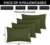 Picture of Utopia Bedding Queen Pillow Cases - 4 Pack - Envelope Closure - Soft Brushed Microfiber Fabric - Shrinkage and Fade Resistant Pillow Covers Queen Size 20 X 30 Inches (Queen, Olive)
