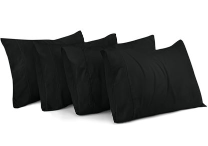 Picture of Utopia Bedding King Standard Pillow Cases - 4 Pack - Envelope Closure - Soft Brushed Microfiber Fabric - Shrinkage and Fade Resistant Pillow Covers 20 X 36 Inches (King Std, Black)