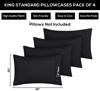 Picture of Utopia Bedding King Standard Pillow Cases - 4 Pack - Envelope Closure - Soft Brushed Microfiber Fabric - Shrinkage and Fade Resistant Pillow Covers 20 X 36 Inches (King Std, Black)