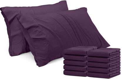 Picture of Utopia Bedding Queen Pillow Cases - 12 Pack - Envelope Closure - Soft Brushed Microfiber Fabric - Shrinkage and Fade Resistant Pillow Covers Queen Size 20 X 30 Inches (Queen, Purple)