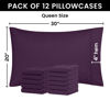 Picture of Utopia Bedding Queen Pillow Cases - 12 Pack - Envelope Closure - Soft Brushed Microfiber Fabric - Shrinkage and Fade Resistant Pillow Covers Queen Size 20 X 30 Inches (Queen, Purple)