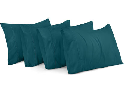 Picture of Utopia Bedding King Pillow Cases - 4 Pack - Envelope Closure - Soft Brushed Microfiber Fabric - Shrinkage and Fade Resistant Pillow Covers King Size 20 X 40 Inches (King, Teal)