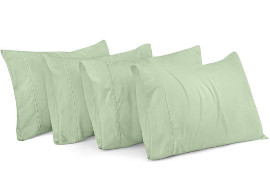 Picture of Utopia Bedding King Pillow Cases - 4 Pack - Envelope Closure - Soft Brushed Microfiber Fabric - Shrinkage and Fade Resistant Pillow Covers King Size 20 X 40 Inches (King, Sage)