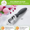 Picture of Spring Chef Gray Heavy Duty Ice Cream Scoop with Comfortable Soft Grip Handle, Dishwasher Safe Ice Cream Scooper, Professional Metal Kitchen Tool for Frozen Yoghurt, Gelato, Sorbet, Sundae, Melon