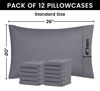Picture of Utopia Bedding Standard Pillow Cases - 12 Pack - Envelope Closure - Soft Brushed Microfiber Fabric - Shrinkage and Fade Resistant Pillow Covers Standard Size 20 X 26 Inches (Standard, Grey)