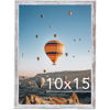 Picture of JCJMY 10x15 Picture Frame Rustic White for Wall Hanging, Wall Mounting Horizontally or Vertically, 10 x 15 Wall Gallery Poster Photo Frame with Shatter Resistant Plexiglass, Rustic White
