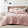 Picture of Bedsure Queen Comforter Set - Pink Comforter Queen Size, Soft Bedding for All Seasons, Cationic Dyed Bedding Set, 3 Pieces, 1 Comforter (90"x90") and 2 Pillow Shams (20"x26"+2")
