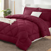 Picture of CozyLux Queen Comforter Set with Sheets 7 Pieces Bed in a Bag Burgundy All Season Bedding Sets with Comforter, Pillow Shams, Flat Sheet, Fitted Sheet and Pillowcases, Red, Queen
