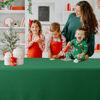 Picture of Biscaynebay Textured Fabric Christmas Tablecloths 60x108 Inches Rectangular, Hunter Green Water Resistant Tablecloths for Dining, Kitchen, Wedding & Parties etc. Machine Washable