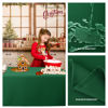 Picture of Biscaynebay Textured Fabric Christmas Tablecloths 60x108 Inches Rectangular, Hunter Green Water Resistant Tablecloths for Dining, Kitchen, Wedding & Parties etc. Machine Washable