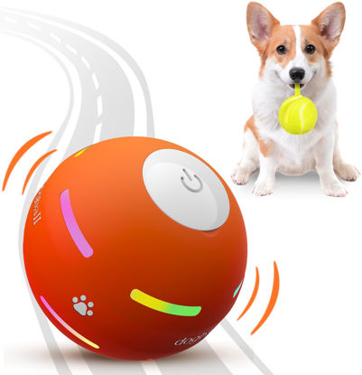 Picture of PetDroid Interactive Dog Toys Dog Ball,[2025 Newly Upgraded] Durable Motion Activated Automatic Rolling Ball Toys for/Small/Medium/Large Dogs,USB Rechargeable (Orange)