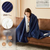 Picture of Homemate Heated Blanket Electric Throw - 50"x60" Heating Blanket Throw 1/2/4/6/8 Hours Auto-off 10 Heat Level Heat Blanket Over-heat Protection Flannel Sherpa Heater Blanket Electric ETL Certification
