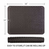 Picture of MicoYang Silicone Dish Drying Mat for Multiple Usage,Easy clean,Eco-friendly,Heat-resistant Silicone Mat for Kitchen Counter or Sink,Refrigerator or drawer liner Coffee L 16 inches x 12 inches