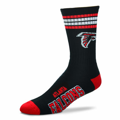 Picture of For Bare Feet NFL Youth 4 Stripe Deuce Crew Sock, Atlanta Falcons, One Size