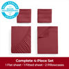 Picture of Mellanni King Sheets Set - 4 PC Iconic Collection Bedding Sheets & Pillowcases - Hotel Luxury, Extra Soft, Cooling Bed Sheets - for Women, Men, Kids & Teens (King, Brick Red)