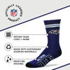 Picture of For Bare Feet NFL Youth 4 Stripe Deuce Crew Sock, Baltimore Ravens, One Size