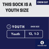 Picture of For Bare Feet NFL Youth 4 Stripe Deuce Crew Sock, Denver Broncos, One Size