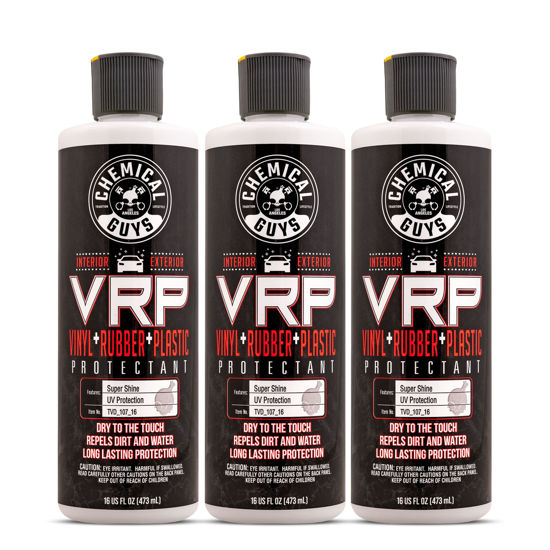 Picture of Chemical Guys TVD_107_1603 V.R.P. Vinyl, Rubber and Plastic Non-Greasy Dry-to-The-Touch Long Lasting Super Shine Dressing for Tires, Trim and More, 16 fl oz (3 Pack)