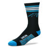 Picture of For Bare Feet NFL Youth 4 Stripe Deuce Crew Sock, Carolina Panthers, One Size