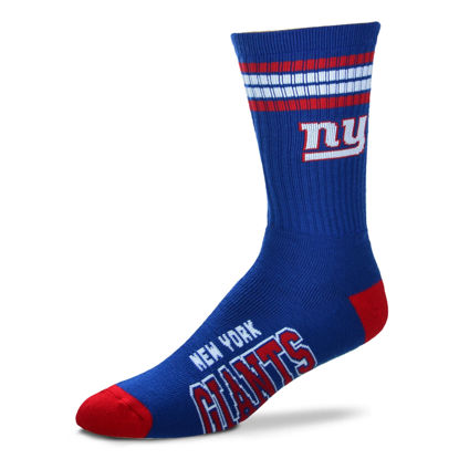 Picture of For Bare Feet NFL Youth 4 Stripe Deuce Crew Sock, New York Giants, One Size