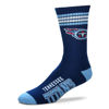 Picture of For Bare Feet NFL Youth 4 Stripe Deuce Crew Sock, Tennessee Titans, One Size