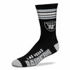Picture of For Bare Feet NFL Youth 4 Stripe Deuce Crew Sock, Las Vegas Raiders, One Size